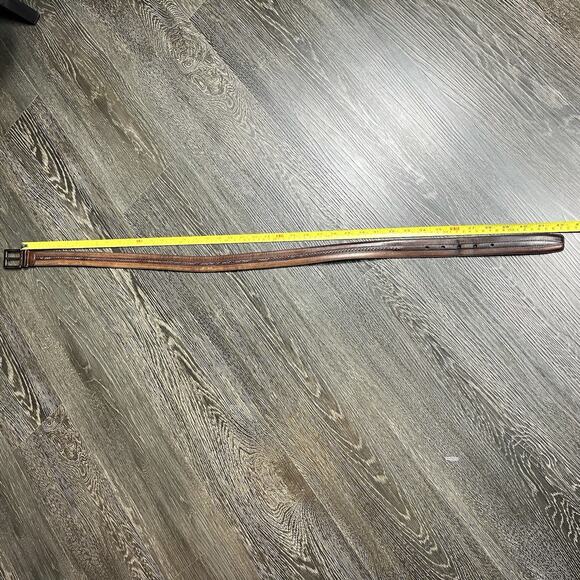 Mezlan Men’s Belt 4929 Brown Leather Woven Inlay Made in Spain Mens Size 36 - Picture 12 of 12